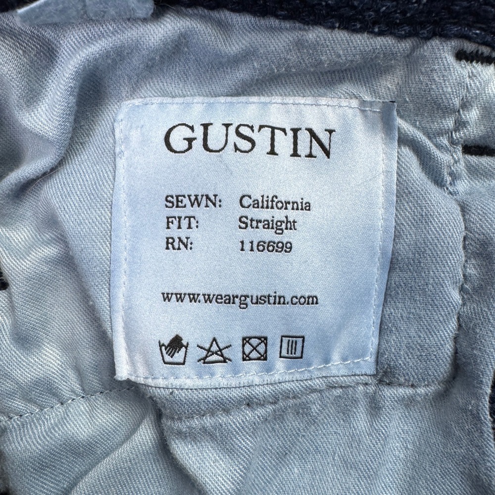 Gustin Pants Mens 31 Blue Monster Sashiko Dobby 5 Pocket Straight Leg 28x30 - Picture 4 of 12